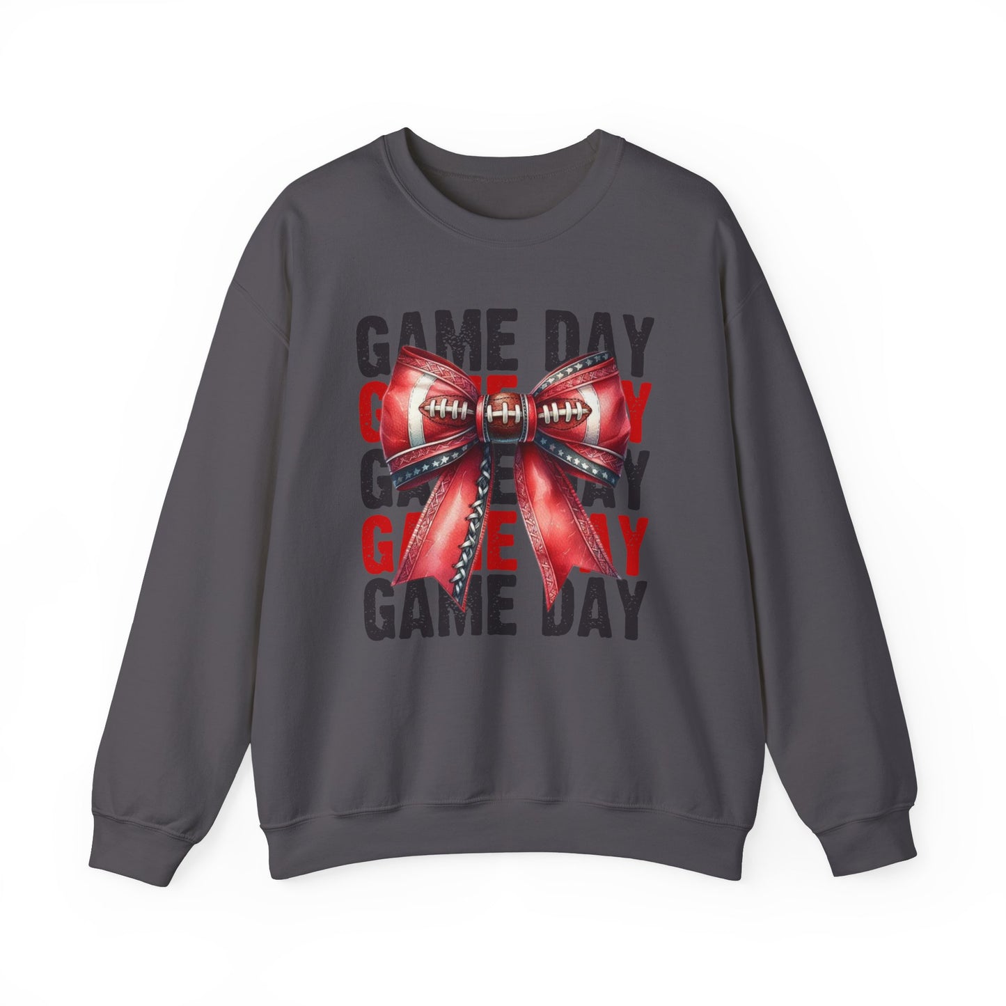 Game Day bow BLACK/RED   Unisex Heavy Blend™ Crewneck Sweatshirt