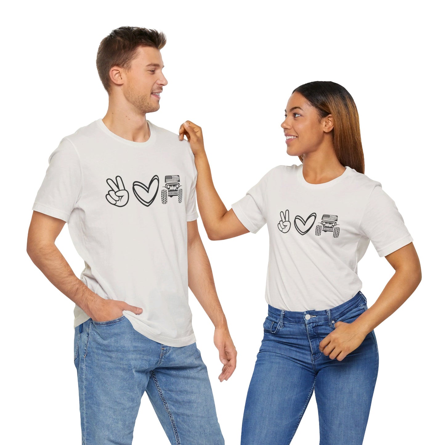 Peace Love and Offroad   Unisex Jersey Short Sleeve Tee