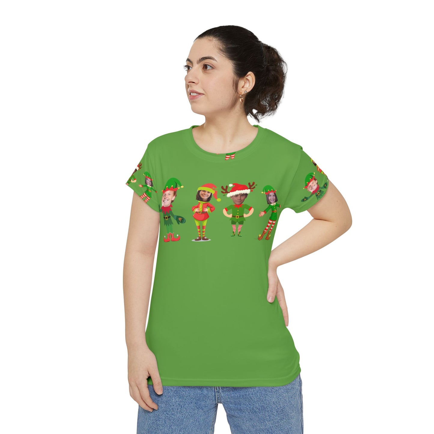 Family of Elves Women's Short Sleeve Shirt (AOP)