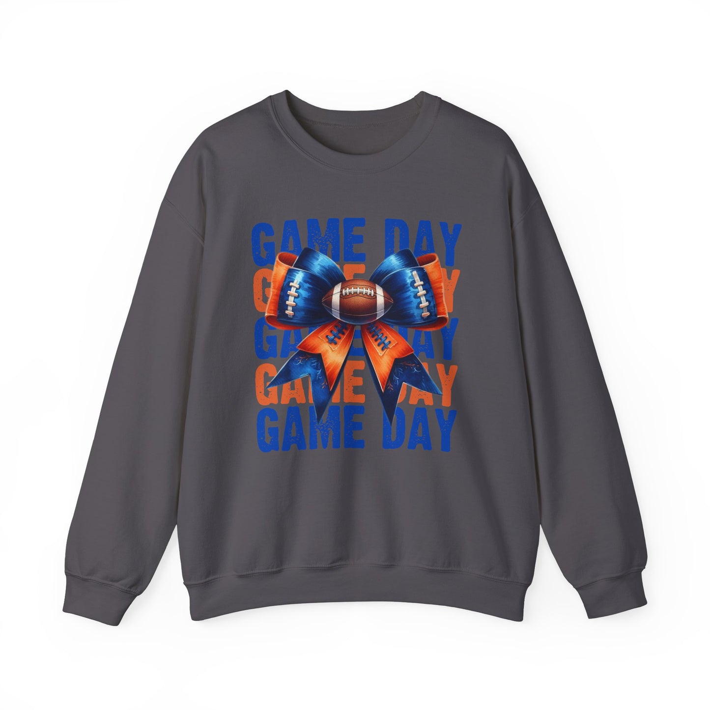 Game Day bow BLUE/ORANGE   Unisex Heavy Blend™ Crewneck Sweatshirt