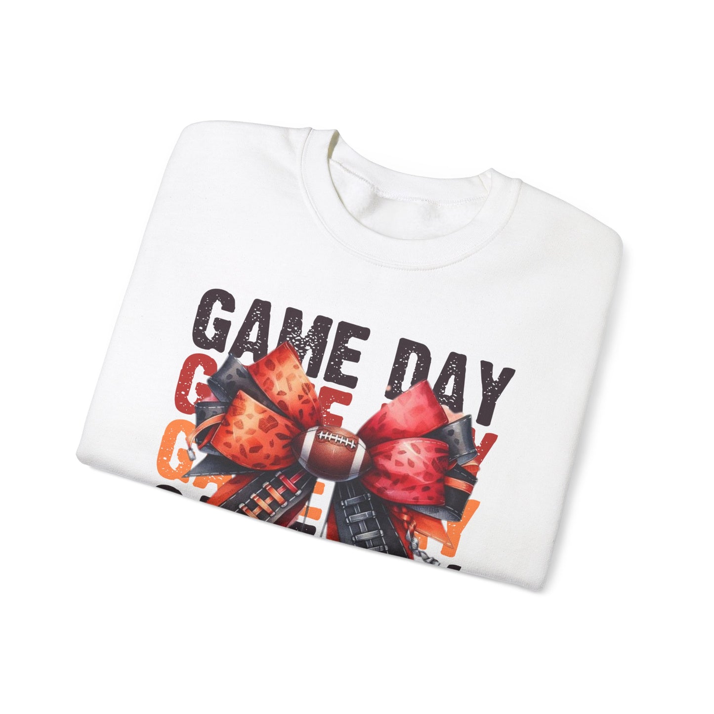 Game Day bow Red/ Black   Unisex Heavy Blend™ Crewneck Sweatshirt