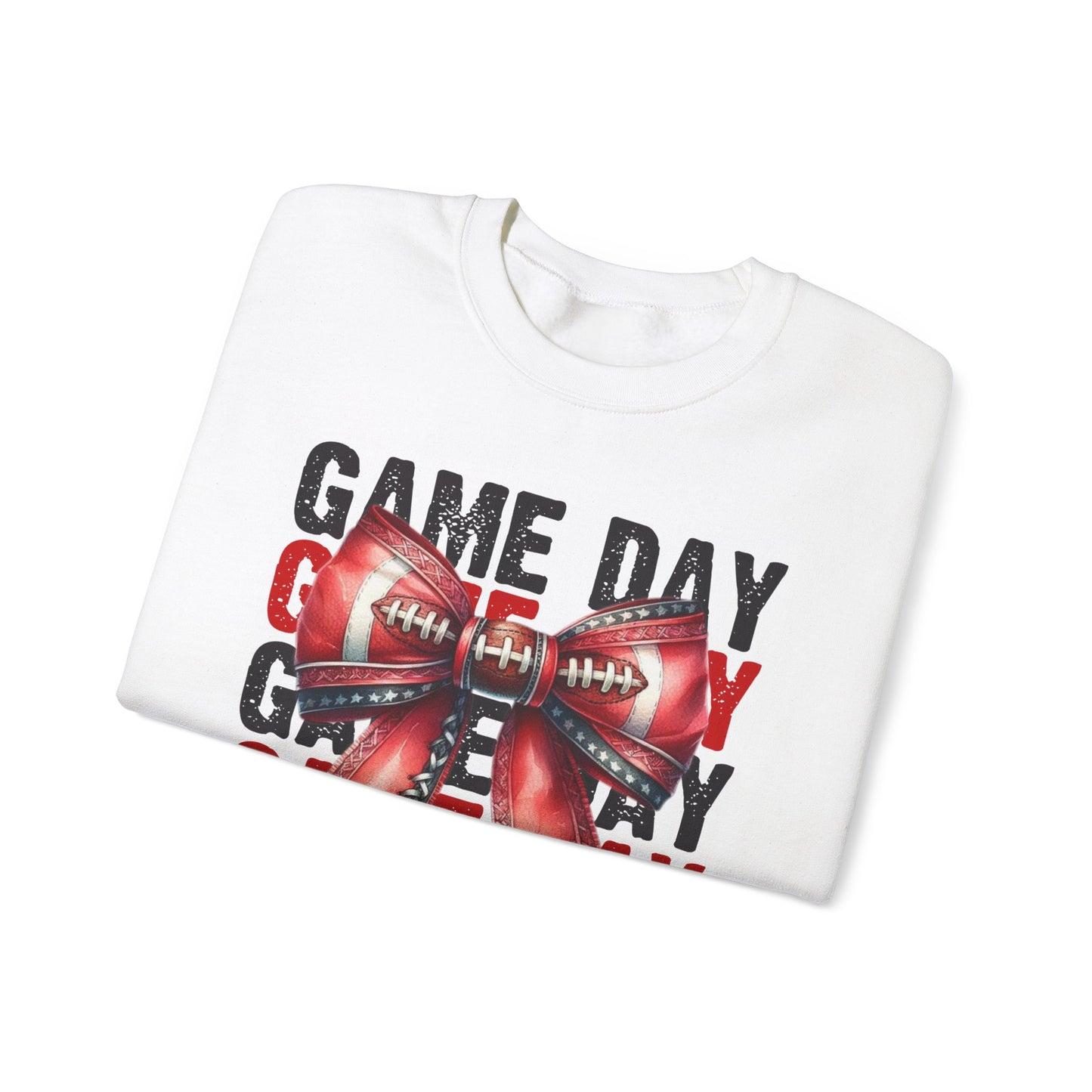 Game Day bow BLACK/RED   Unisex Heavy Blend™ Crewneck Sweatshirt