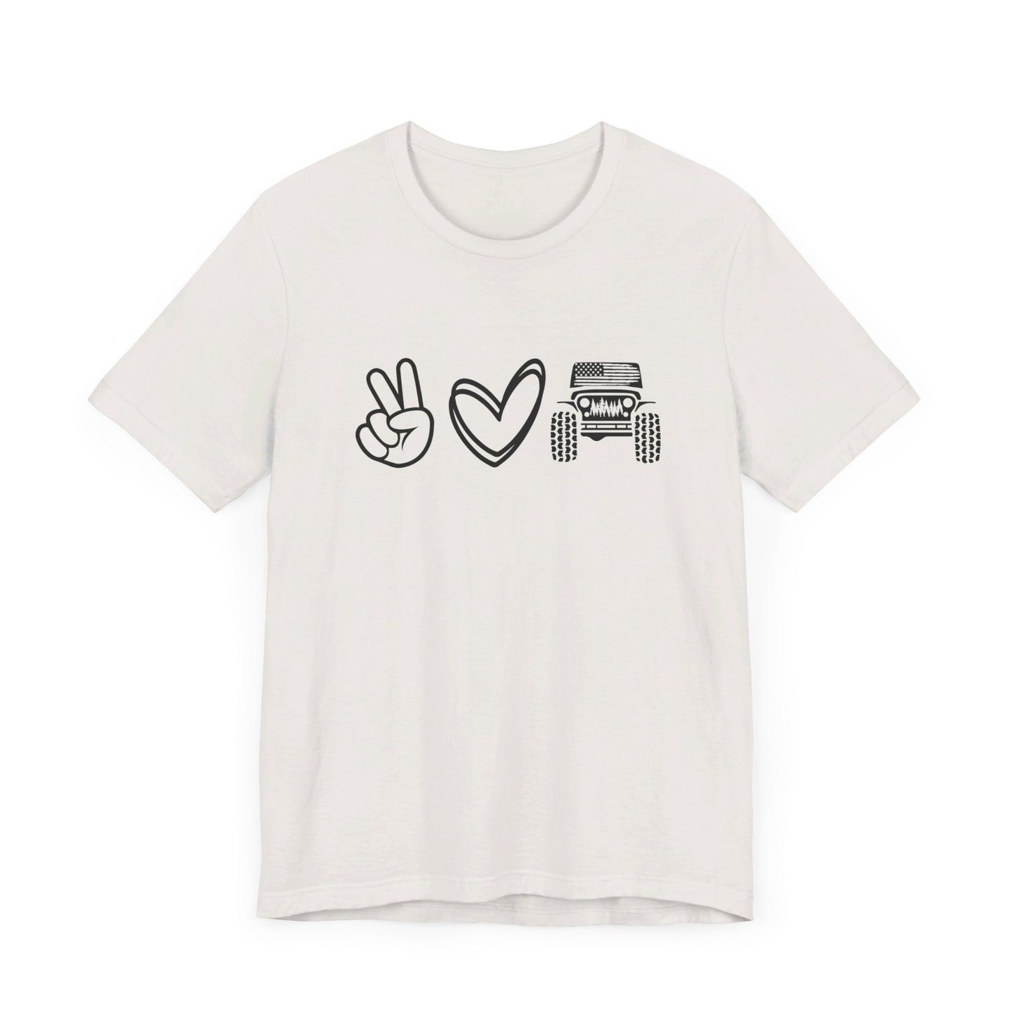 Peace Love and Offroad   Unisex Jersey Short Sleeve Tee