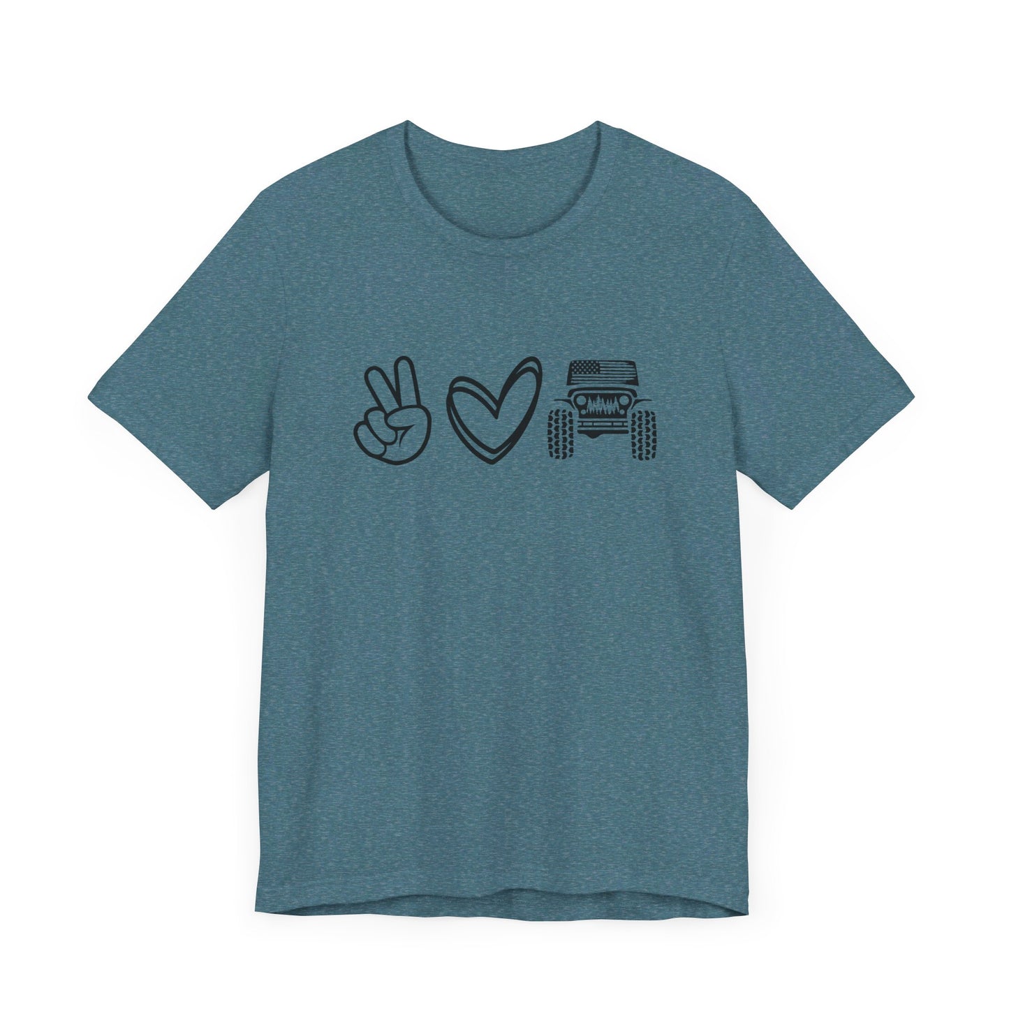 Peace Love and Offroad   Unisex Jersey Short Sleeve Tee