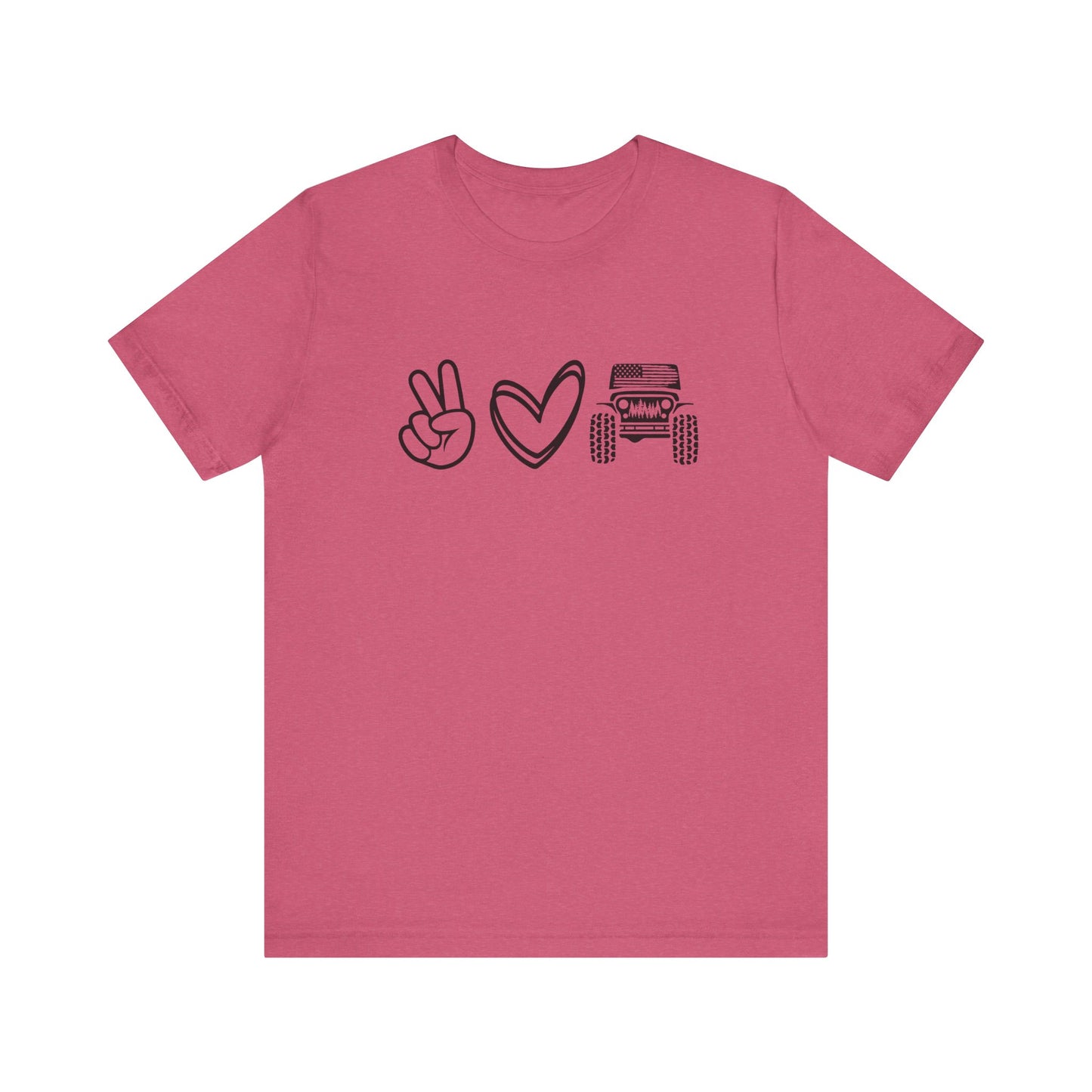 Peace Love and Offroad   Unisex Jersey Short Sleeve Tee