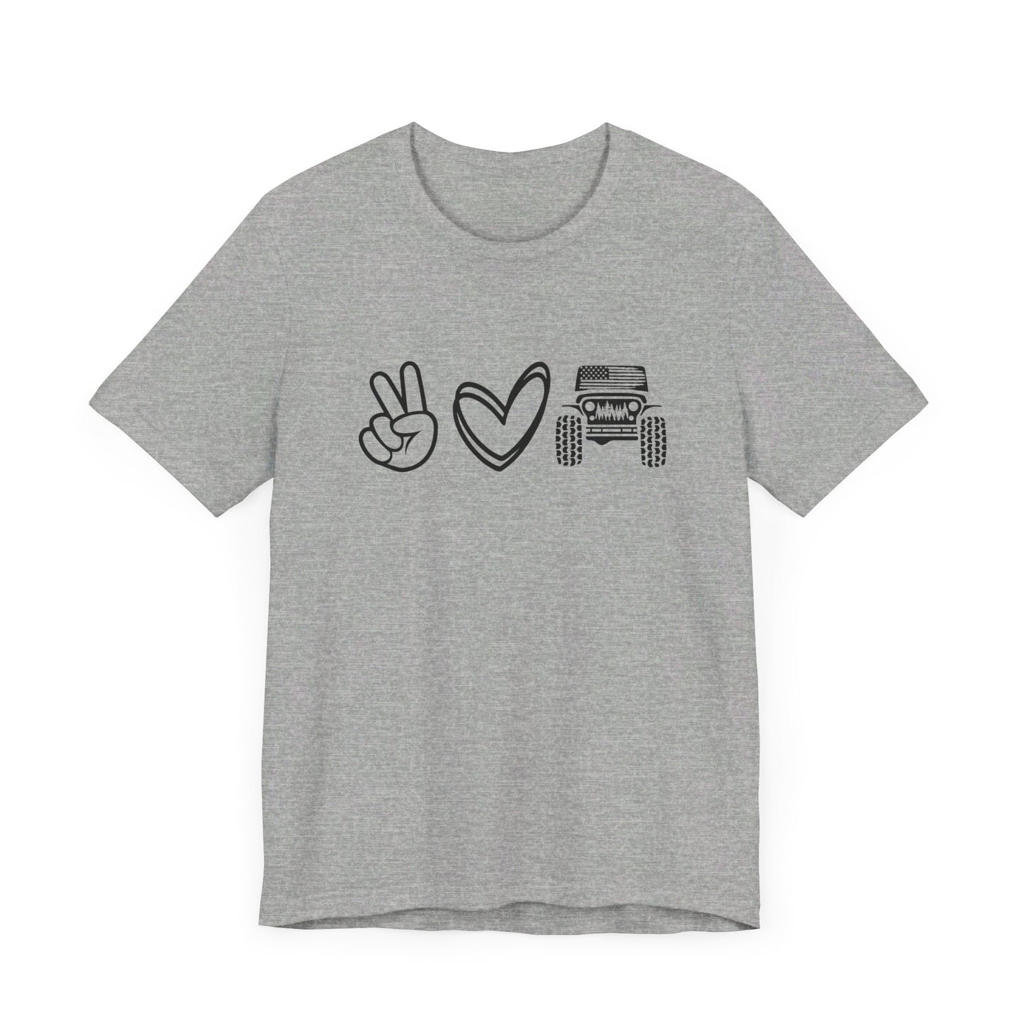 Peace Love and Offroad   Unisex Jersey Short Sleeve Tee