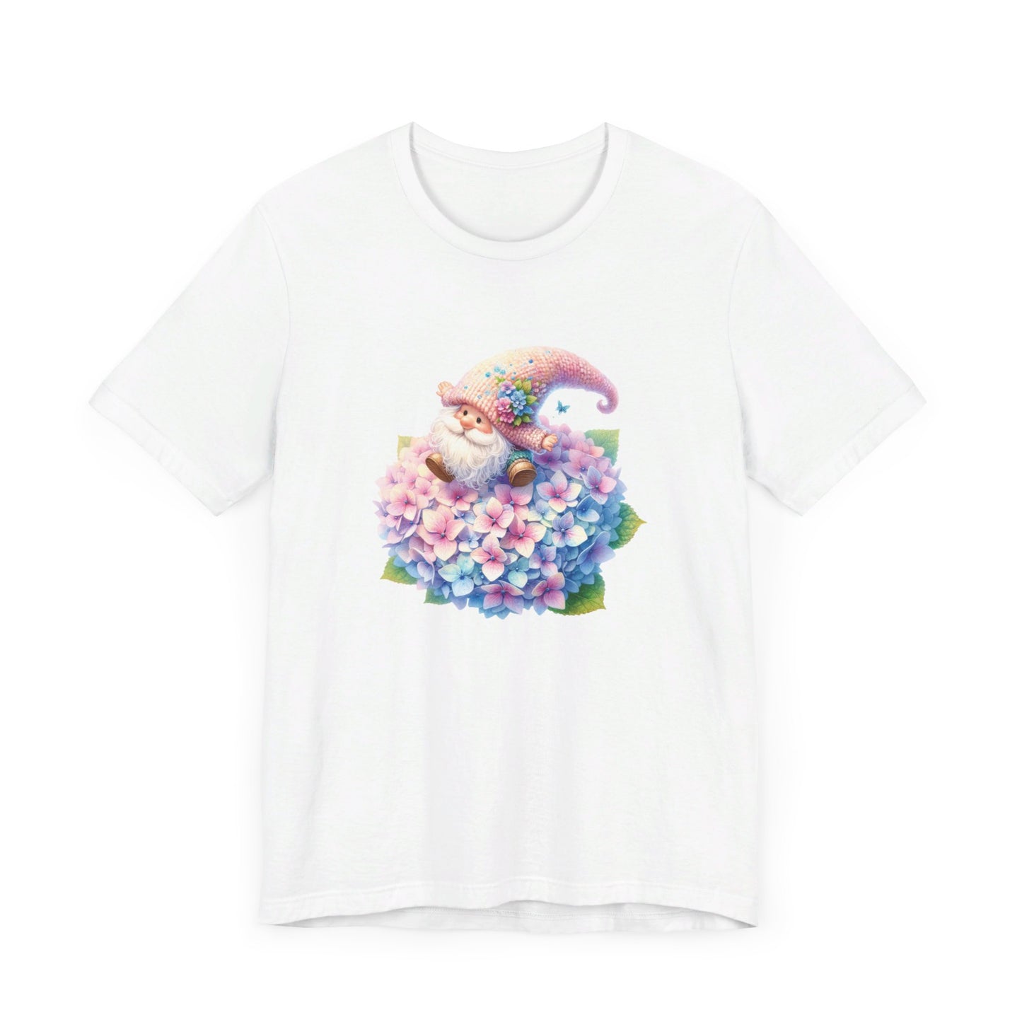 Hydrangea gnome  Unisex Jersey Short Sleeve Tee