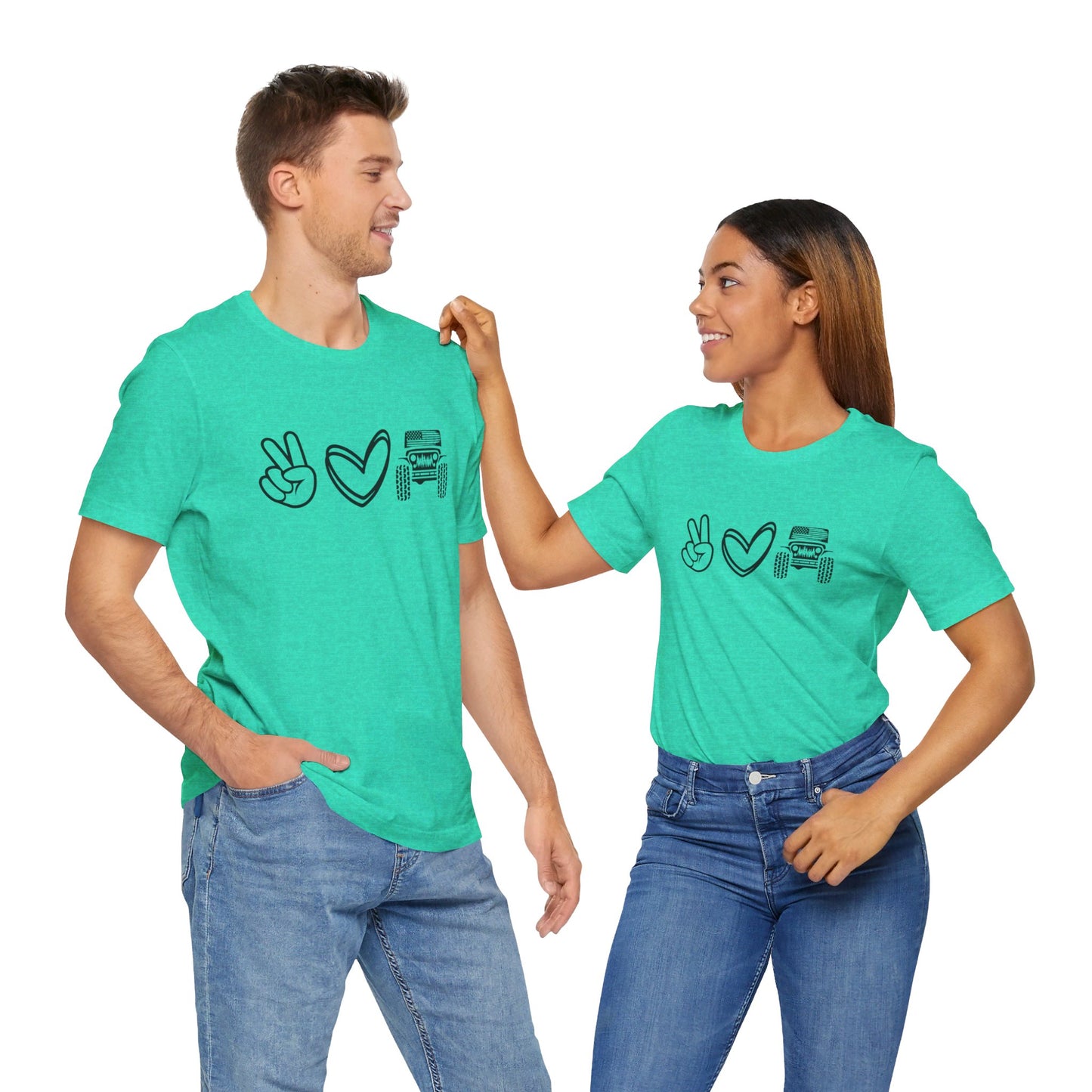 Peace Love and Offroad   Unisex Jersey Short Sleeve Tee