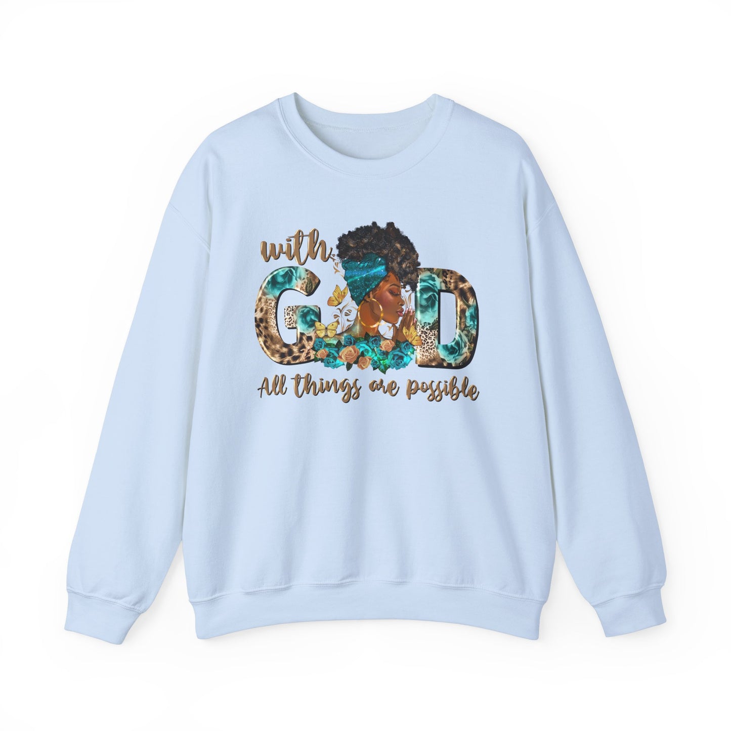 With God all things are possible Unisex Heavy Blend™ Crewneck Sweatshirt