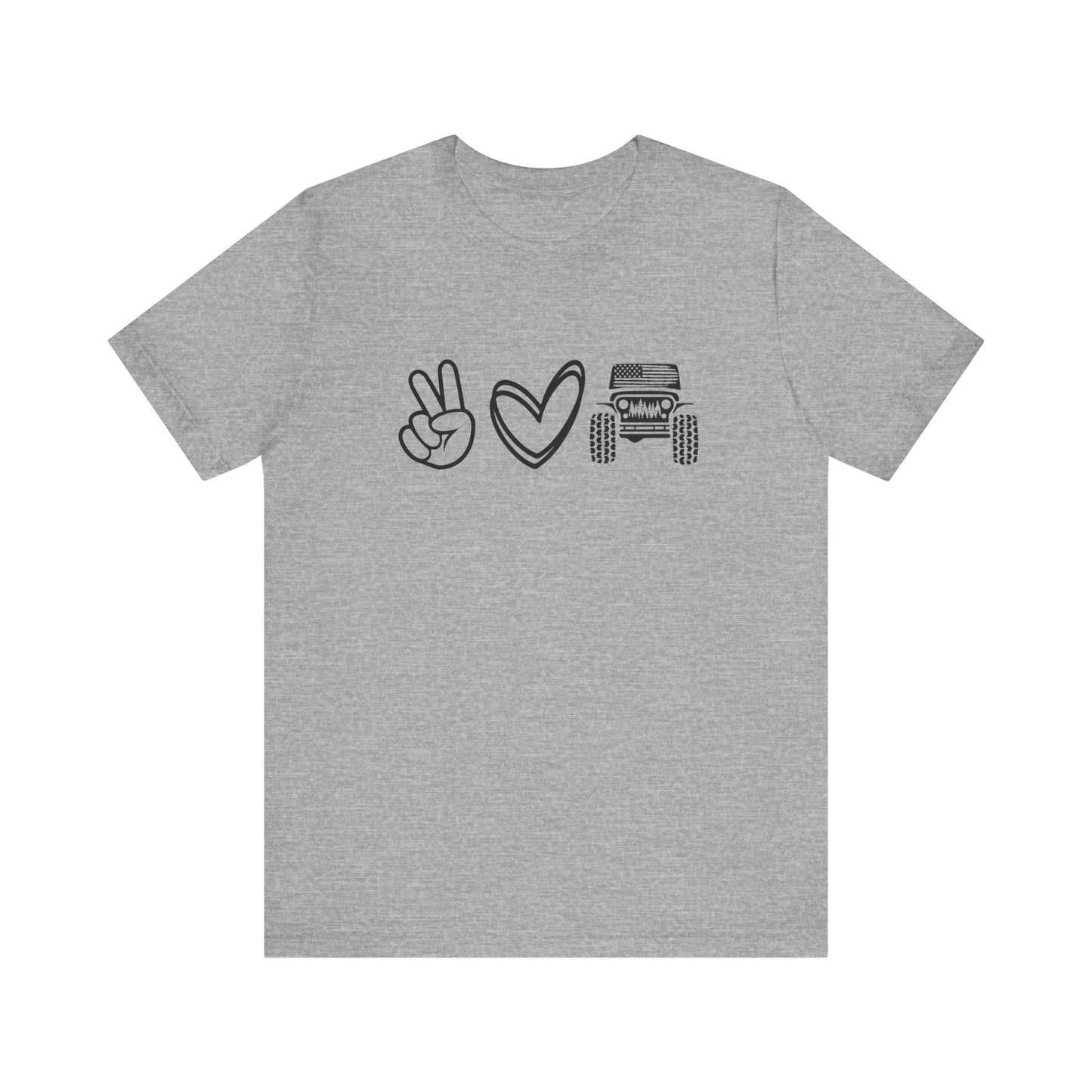 Peace Love and Offroad   Unisex Jersey Short Sleeve Tee