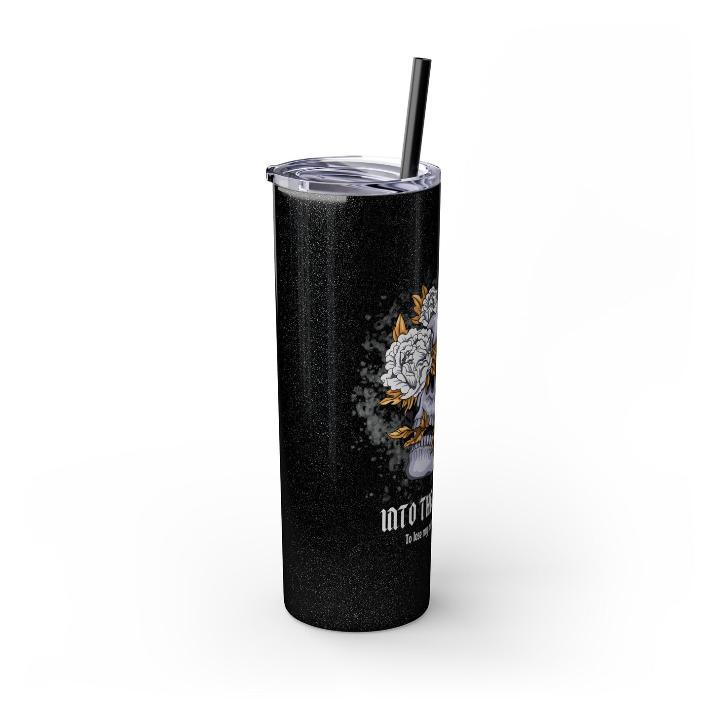 Cristal Skull Music  Skinny Tumbler with Straw, 20oz