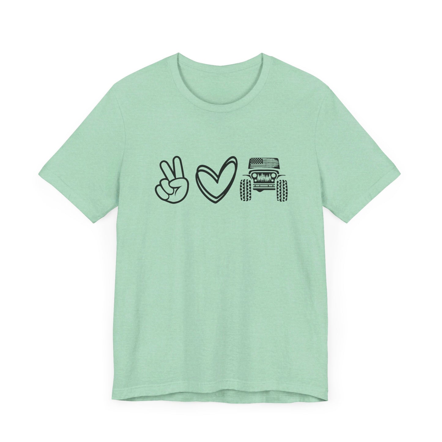 Peace Love and Offroad   Unisex Jersey Short Sleeve Tee