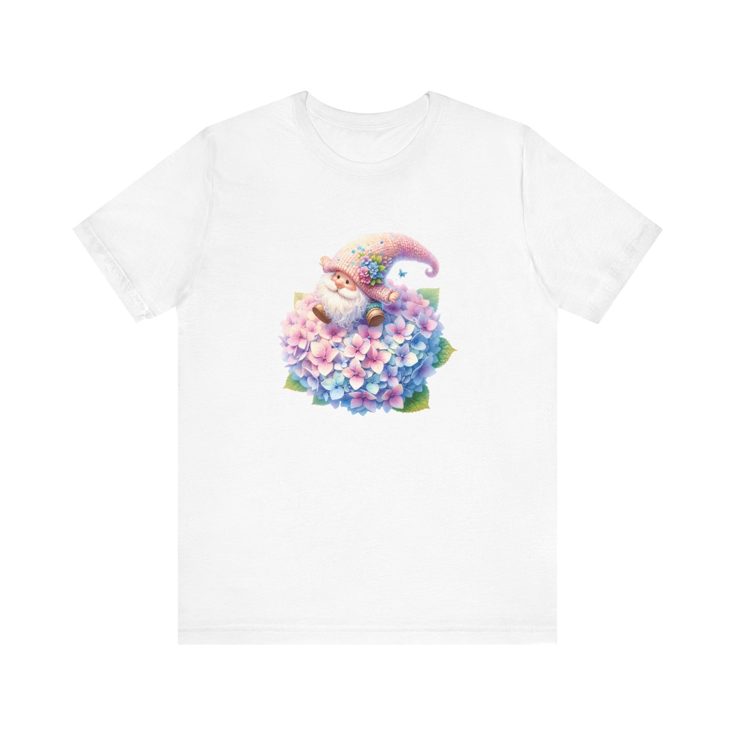 Hydrangea gnome  Unisex Jersey Short Sleeve Tee