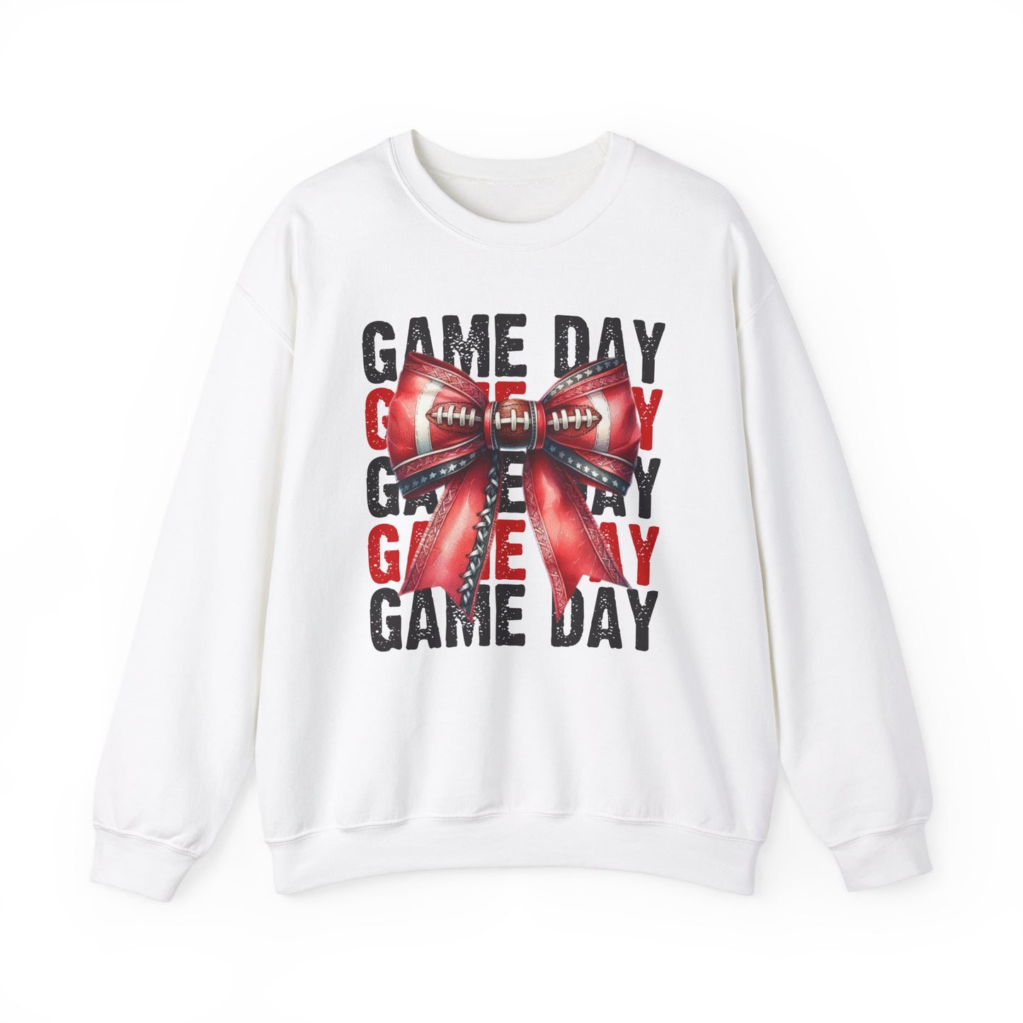 Game Day bow BLACK/RED   Unisex Heavy Blend™ Crewneck Sweatshirt