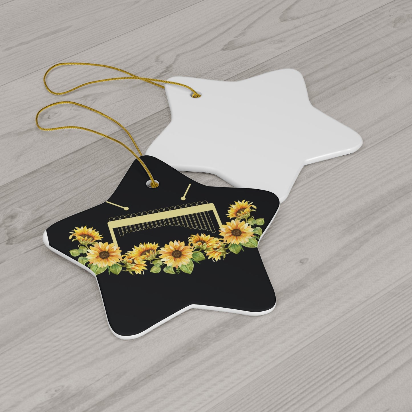 Marimba & sunflowers Ceramic Ornament, 4 Shapes